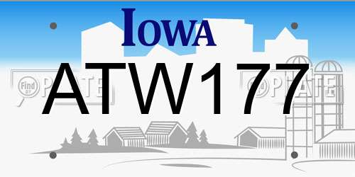 ATW177 Iowa License Plate