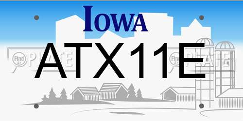 ATX11E Iowa License Plate