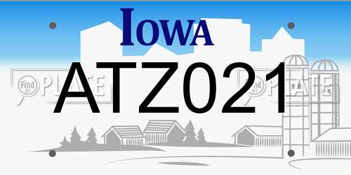 ATZ021 Iowa License Plate