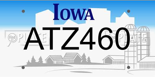 ATZ460 Iowa License Plate