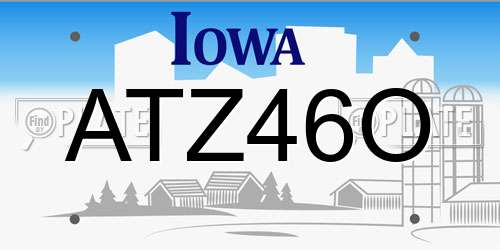 ATZ46O Iowa License Plate