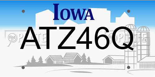 ATZ46Q Iowa License Plate
