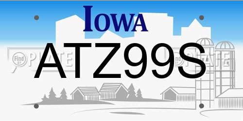 ATZ99S Iowa License Plate