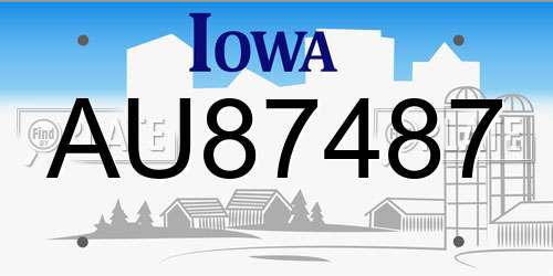 AU87487 Iowa License Plate