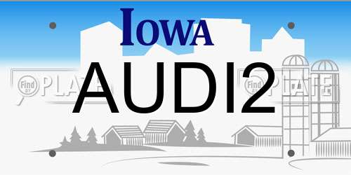 AUDI2 Iowa License Plate