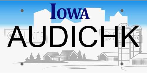 AUDICHK Iowa License Plate