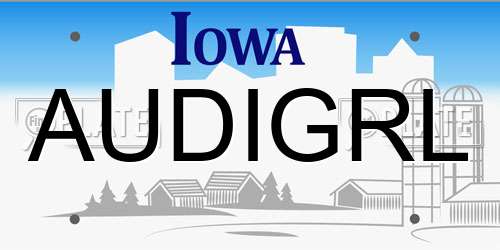 AUDIGRL Iowa License Plate