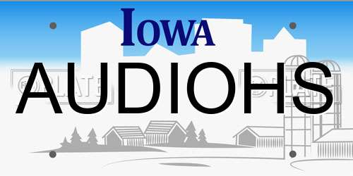 AUDIOHS Iowa License Plate
