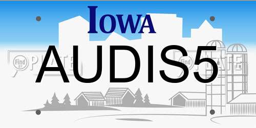 AUDIS5 Iowa License Plate
