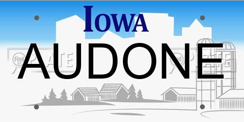 AUDONE Iowa License Plate