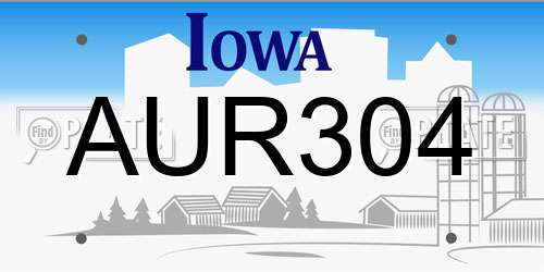 AUR304 Iowa License Plate