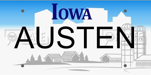 AUSTEN Iowa License Plate
