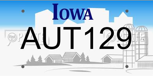 AUT129 Iowa License Plate