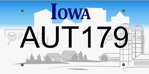 AUT179 Iowa License Plate
