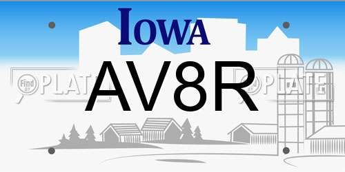 AV8R Iowa License Plate
