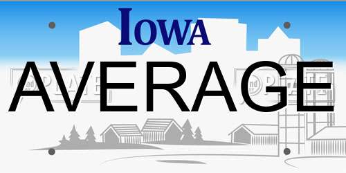 AVERAGE Iowa License Plate