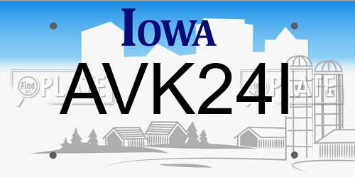 AVK24I Iowa License Plate