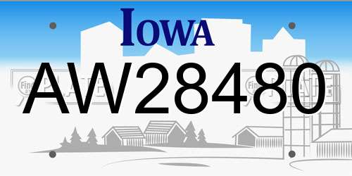 AW28480 Iowa License Plate