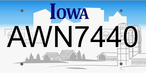 AWN7440 Iowa License Plate