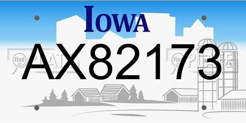 AX82173 Iowa License Plate