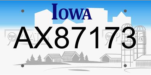 AX87173 Iowa License Plate