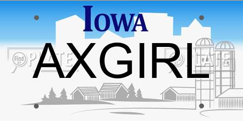 AXGIRL Iowa License Plate
