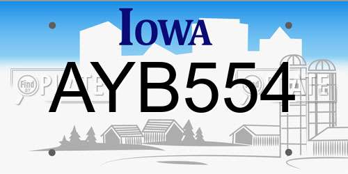 AYB554 Iowa License Plate