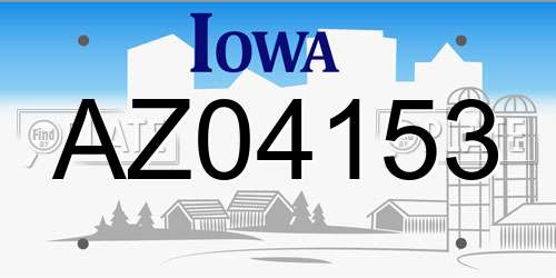 AZ04153 Iowa License Plate