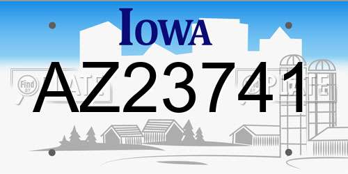AZ23741 Iowa License Plate