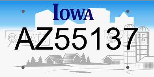 AZ55137 Iowa License Plate