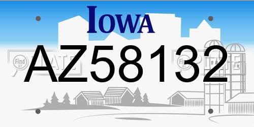 AZ58132 Iowa License Plate
