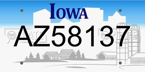 AZ58137 Iowa License Plate