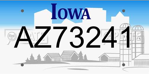 AZ73241 Iowa License Plate