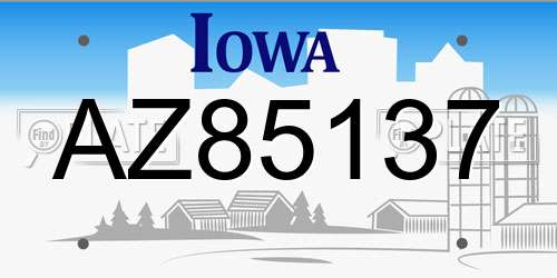 AZ85137 Iowa License Plate