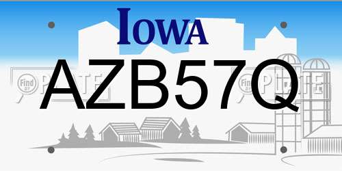 AZB57Q Iowa License Plate