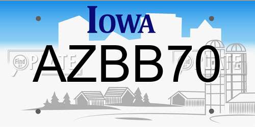 AZBB70 Iowa License Plate