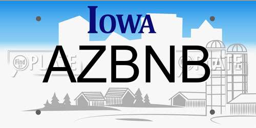 AZBNB Iowa License Plate