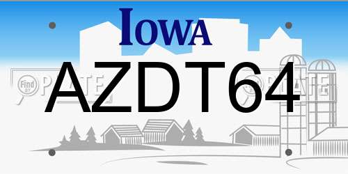 AZDT64 Iowa License Plate