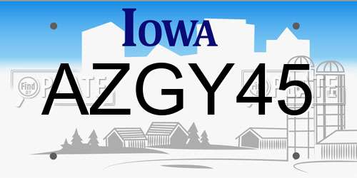 AZGY45 Iowa License Plate