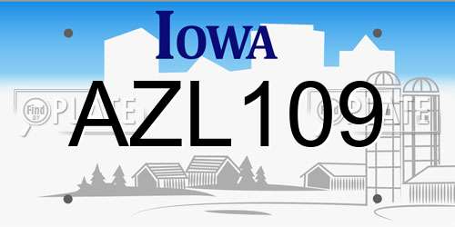AZL109 Iowa License Plate