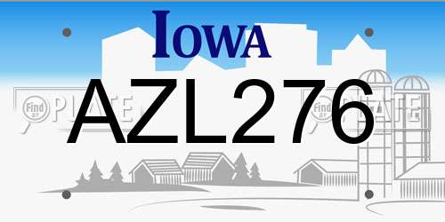 AZL276 Iowa License Plate