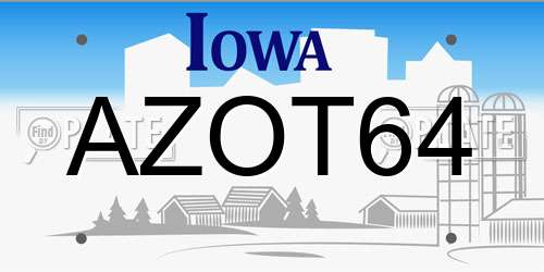 AZOT64 Iowa License Plate