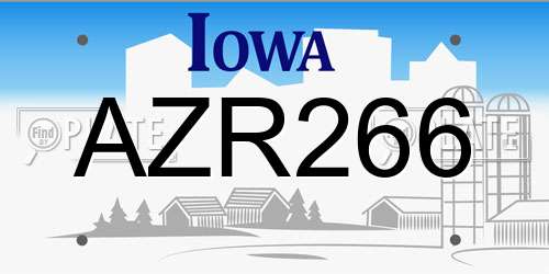 AZR266 Iowa License Plate