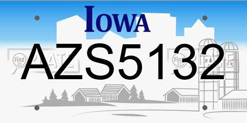 AZS5132 Iowa License Plate