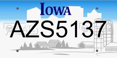 AZS5137 Iowa License Plate