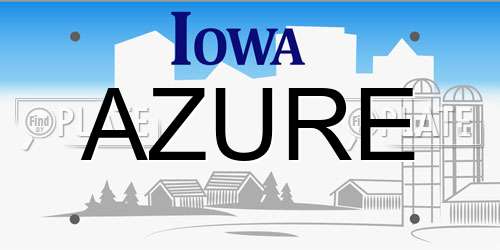 AZURE Iowa License Plate
