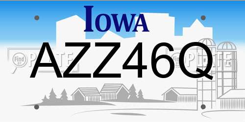 AZZ46Q Iowa License Plate