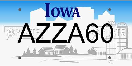 AZZA60 Iowa License Plate