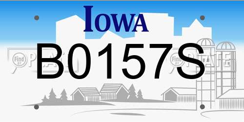 B0157S Iowa License Plate