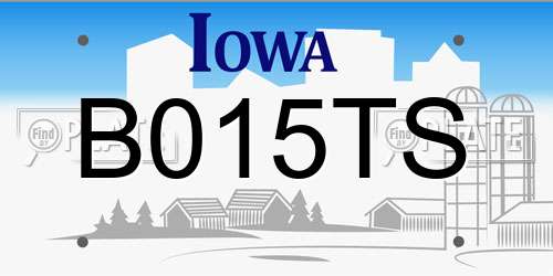 B015TS Iowa License Plate